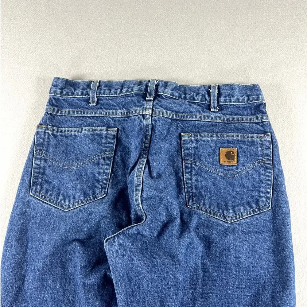 Vintage Y2K Carhartt B113DST Relaxed Fit Denim Jeans Dark Stone Mens Size 36x36